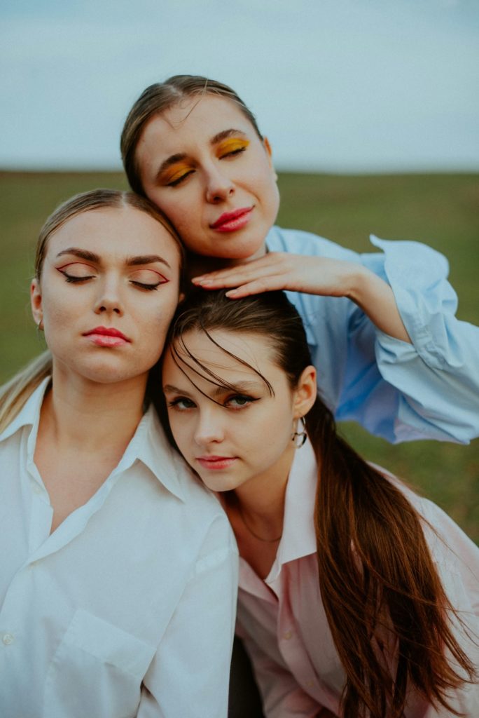 a group of women posing for a photo