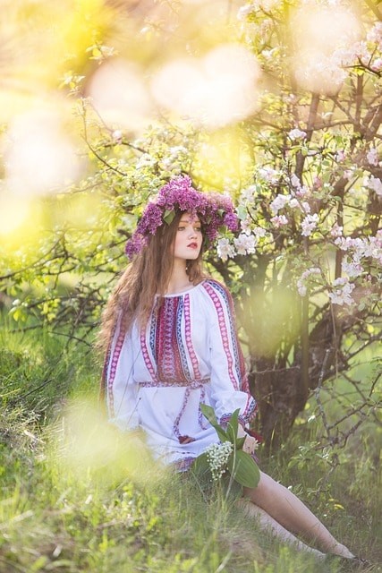 spring, young woman, ukrainian